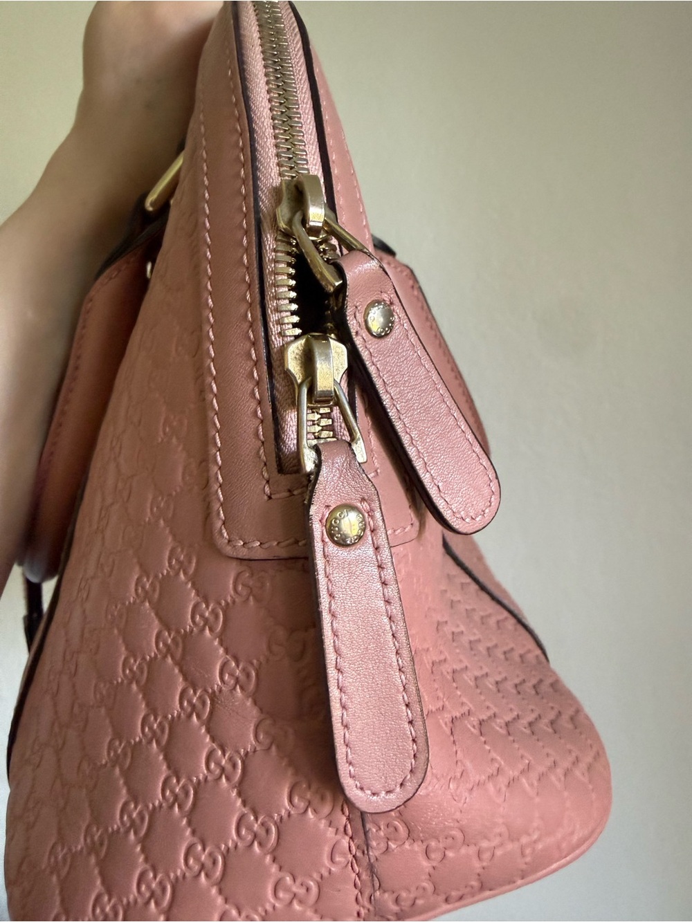 Gucci Dusty Rose Microguccissima Leather two way with Gold Hardware - Picture 7 of 9
